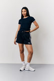 Navy 90's Fits Slogan Side Stripe Co-Ord Shorts