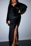 Velvet Bust Detail Maxi Dress