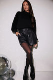 Velvet Sequin Balloon Sleeve Jumper