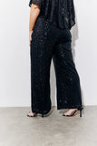 Black Sequin Cape Style Wide Leg Jumpsuit
