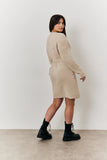 Belted Knit Wrap Mini Dress