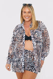 Leopard Print Chiffon Co-Ord Beach Shirt