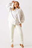 Stripe Linen Look Oversized Shirt