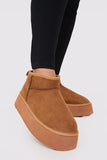 Platform Faux Fur Lined Faux Suede Boots