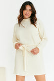 Brushed Rib Loose Belted Dress