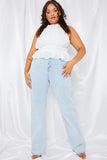 Shirred Waist Crop Top