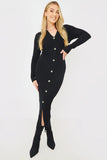 Rib Knitted Button Through Midaxi Dress