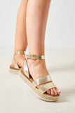 Metallic Strap Flatform Wedges