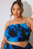 Abstract Print Draped Cami Co-Ord Top