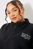 Half Zip Up Embroidered Mayfair Sport Club Jersey Sweater