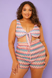 Multi Zig Zag Crochet Paperbag Shorts