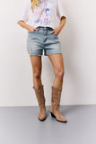 Distressed Denim Shorts