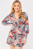 Satin Ruched Mini Dress
