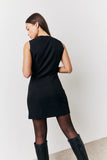 Black Tailored Button Through Mini Dress