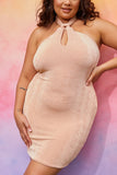 Slinky Key Hole Cut Out Bodycon Dress