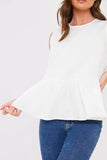 Cotton Sleeveless Peplum Blouse