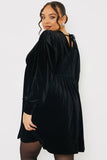 Black Velvet Smock Mini Dress