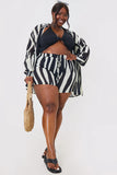 Zebra Print Button up Chiffon Co-Ord Beach Shirt