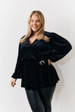 Black Studded Velvet Blouse