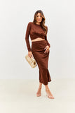 Acetate Slinky Wrap Co-Ord Skirt
