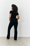 Sculpting Fold Over Waistband Flare Leg Trouser