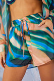 Abstract Print Chiffon Shorts
