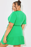 Short Sleeve Wrap Swing Dress