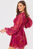 V Neck Mini Dress