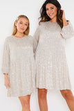 Sequin Smock Mini Dress
