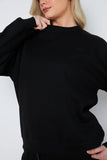 Crew Neck Fleecback Sweater