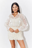 Cream Shimmer Organza Shirt