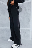 Contrast Piping Wide Leg Joggers