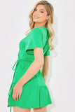 Short Sleeve Wrap Swing Dress
