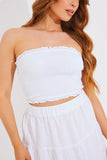 Bandeau Shirred Co-Ord Crop Top