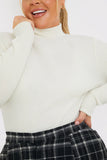 Brushed Rib High Neck Long Sleeve Top