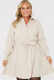 Stone Corduroy Shirt Dress