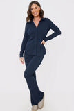 Button Through Ribbed Co Ord Shirt