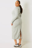 Ribbed Crew Neck Midi Dress
