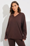 V Neck T Shirt And Wide Leg Trouser Set