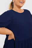 Textured Seersucker Smock Dress
