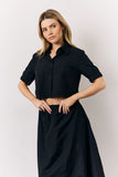 Black Co-Ord Cropped Shirt