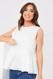 Cotton Sleeveless Peplum Blouse