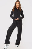 Ribbed Drawstring Wide Leg Trousers