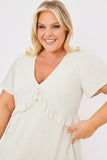 Linen Frill Detail Smock Dress