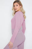 Long Sleeved Ribbed Square Neck Bodysuit