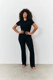 Sculpting Short Sleeve Wide Leg Jumpsuit