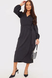 Wrap Waist Midi Dress