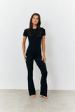 Sculpting Short Sleeve Wide Leg Jumpsuit