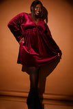 Velvet Twist Front Skater Dress