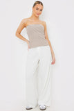 Linen Look Wide Leg Trousers